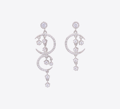 Moon & Star Sterling Silver Earrings - MAHROZE UK