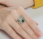Bold Green Sterling Silver Ring