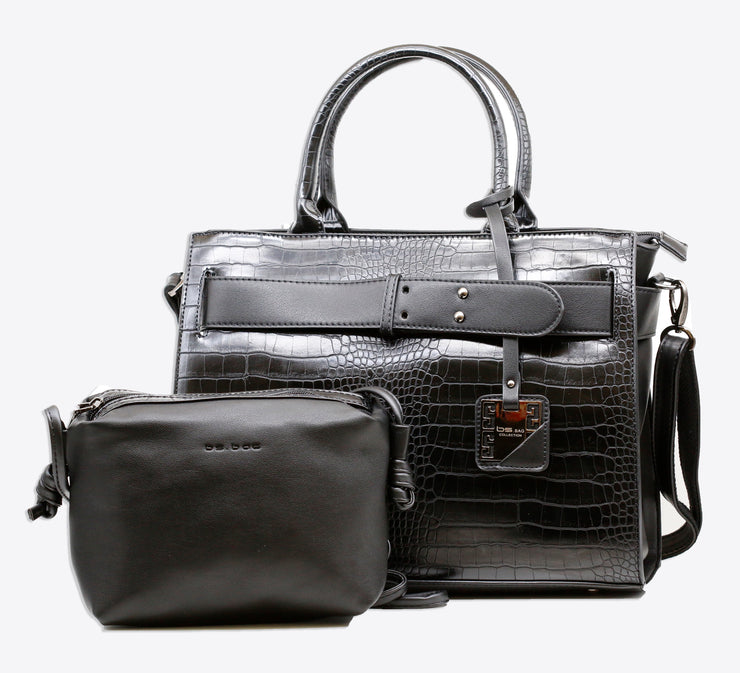 Sophisticated Black Bag With Pouch
