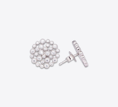 Stone Plate Sterling Silver Studs