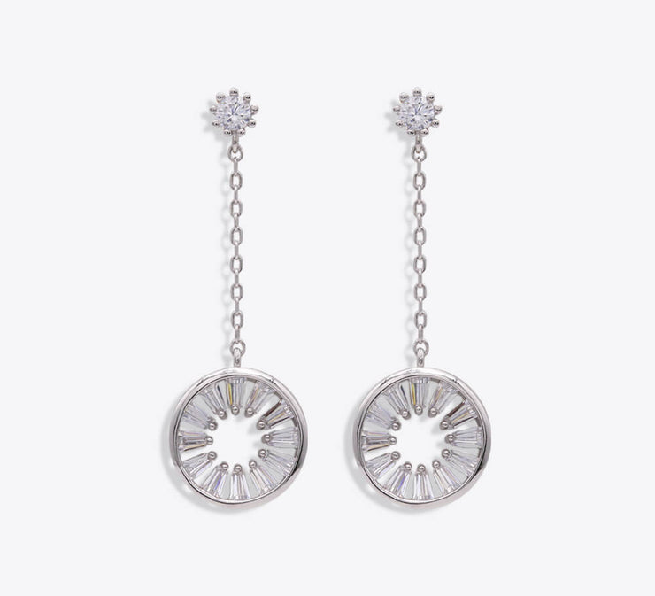 Silver Icy Crystals Sterling Silver Earrings - MAHROZE UK