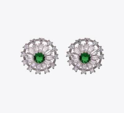 Diving Green Sterling Silver Studs - MAHROZE UK
