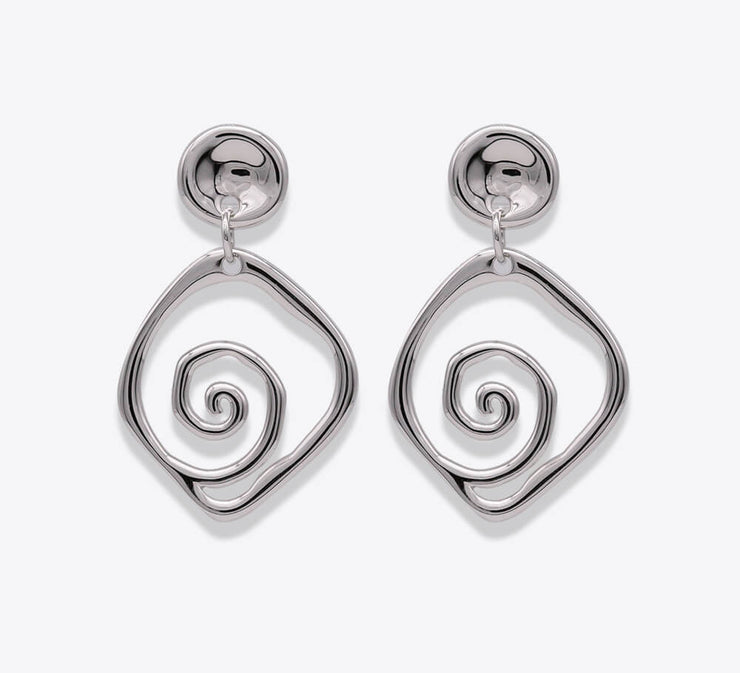 Swirling Rose Sterling Silver Earrings - MAHROZE UK