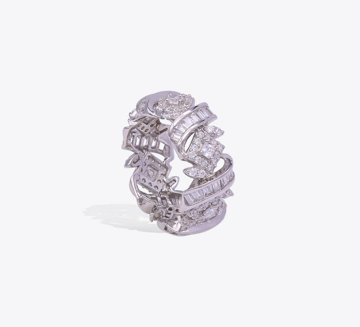 Twisted Lines Sterling Silver Ring - MAHROZE UK
