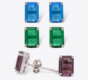 Colour Block Sterling Silver Studs