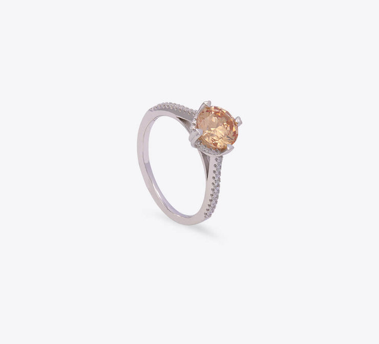 Rated Peach Sterling Silver Ring - MAHROZE UK