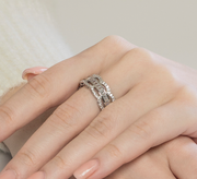 Broad & Tiny Sterling Silver Ring