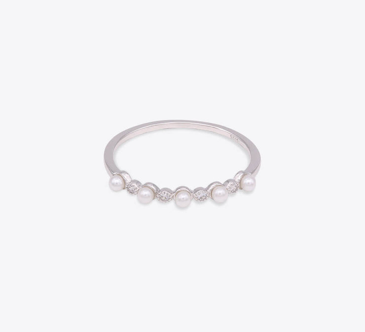 Pearly Stop Sterling Silver Ring - MAHROZE UK