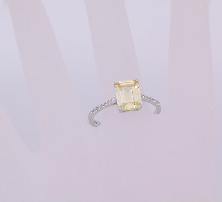 Alluring Yellow Sterling Silver Ring - MAHROZE UK
