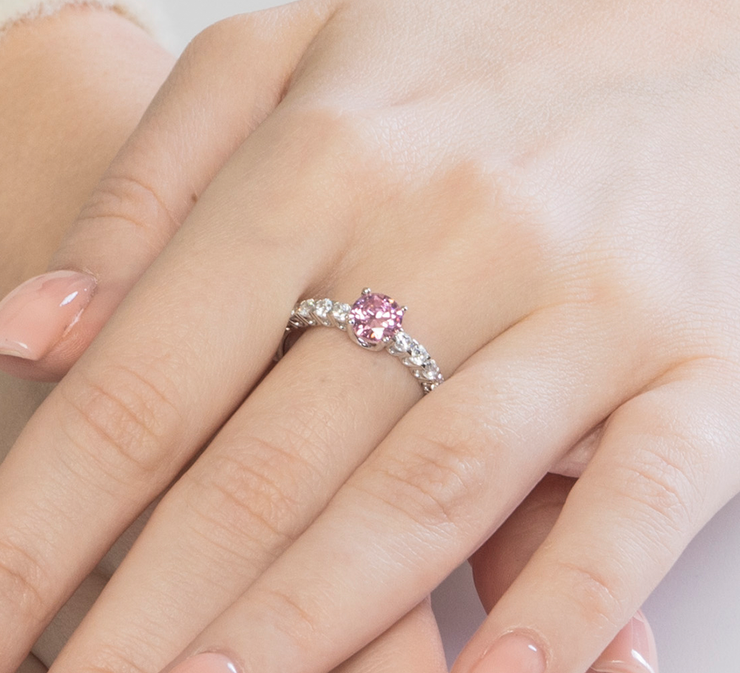 Prismatic Pink Sterling Silver Ring