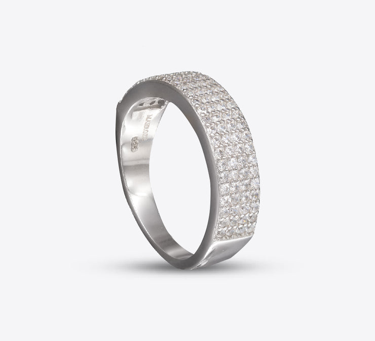 Zirconia Cuts Sterling Silver Ring