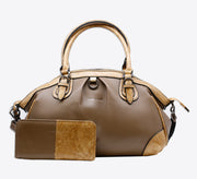 Brown Satchel Bag With Wallet