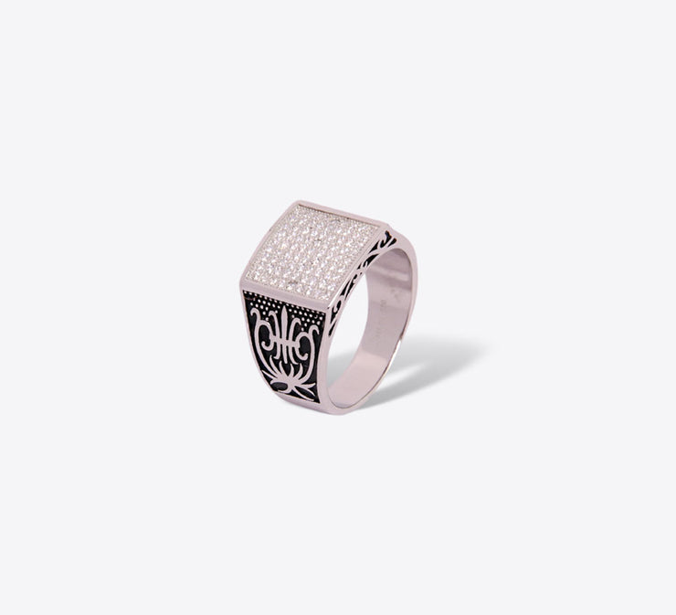 Black design Sterling Silver Ring