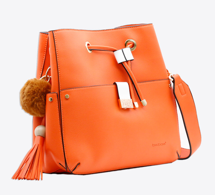 Sparkling Orange Bag With Pouch