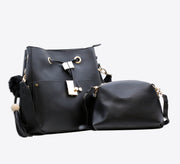 Paired Black Bag With Pouch