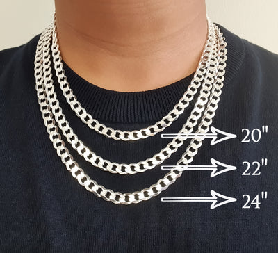 Men Curb Sterling Silver Chain